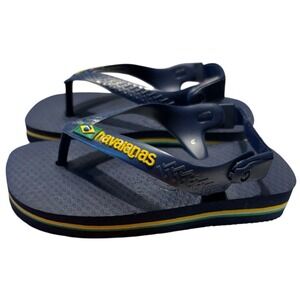 Havaianas Baby 7C Kids Child Navy Blue Sandal Flip‎ Flop Water Beach Pool Resort